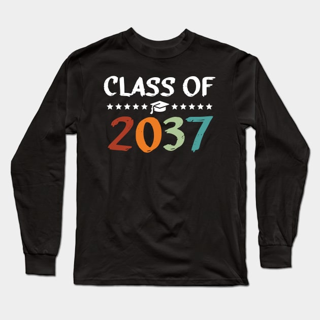 Class Of 2037 Grow With Me Back to School Pre-K 12th Grade Long Sleeve T-Shirt by deafcrafts